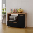 Ver imagem 1 de Balcão Multiuso Liza 114cm 2 Portas com Espaço para Microondas Cor:savana / Preto