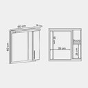 Ver imagem 2 de Armário de Banheiro 60cm MDF Freijo com Branco Paris - On Móveis