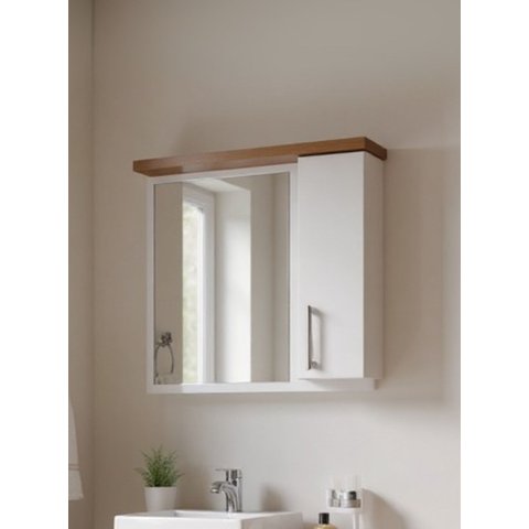 Armário de Banheiro 60cm MDF Freijo com Branco Paris - On Móveis