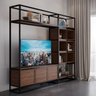 Estante Home para TV Moderna Estilo Industrial Melodic 210x40x170 Cor mdf Castanho - 1