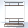 Estante Home pra TV Moderna Estilo Industrial Silver 200x40x200 Cor mdf Castanho - 5