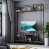 Estante Home pra TV Moderna Estilo Industrial Silver 200x40x200 Cor mdf Castanho - 1