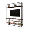Estante Home pra TV Moderna Estilo Industrial Silver 200x40x200 Cor mdf Castanho - 4