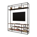 Ver imagem 4 de Estante Home para TV Moderna Estilo Industrial Silver 150x40x200 Cor mdf Castanho