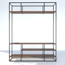 Ver imagem 5 de Estante Home para TV Moderna Estilo Industrial Silver 150x40x200 Cor mdf Castanho