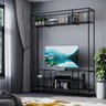 Estante Home para TV Moderna Estilo Industrial Silver 150x40x200 Cor mdf Preto - 1