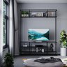Estante Home para TV Moderna Estilo Industrial Silver 200x40x200 Cor mdf Preto - 2