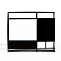 Estante Home para TV Moderna Estilo Industrial Melodic 260x40x220 Cor mdf Preto - 4