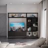 Estante Home para TV Moderna Estilo Industrial Melodic 260x40x220 Cor mdf Preto - 2