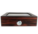 Ver imagem 2 de Caixa Umidora de Charutos Tampa em Vidro Kit com Cinzeiro e Cortador Ebony Set
