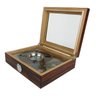 Caixa Umidora de Charutos Tampa em Vidro Kit com Cinzeiro e Cortador Ebony Set - 5