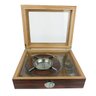 Caixa Umidora de Charutos Tampa em Vidro Kit com Cinzeiro e Cortador Ebony Set - 6