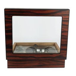 Caixa Umidora de Charutos Tampa em Vidro Kit com Cinzeiro e Cortador Ebony Set - 8