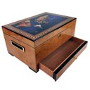 Ver imagem 4 de Caixa Umidificadora de Charutos com Gaveta Design Luxuoso Mapa Mundi