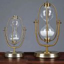 Ver imagem 7 de Ampulheta Decorativa Grande 30 Minutos Areia Branca Rotação Globe 31 cm