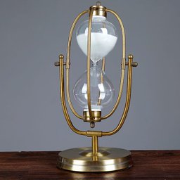 Ampulheta Decorativa Grande 30 Minutos Areia Branca Rotação Globe 31 cm - 3