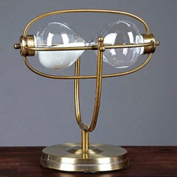 Ampulheta Decorativa Grande 30 Minutos Areia Branca Rotação Globe 31 cm - 4