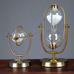 Ampulheta Decorativa Grande 30 Minutos Areia Branca Rotação Globe 31 cm - 6