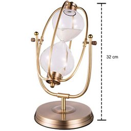 Ampulheta Decorativa Grande 30 Minutos Areia Branca Rotação Globe 31 cm - 2
