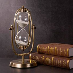 Ampulheta Decorativa Grande 30 Minutos Areia Branca Rotação Globe 31 cm - 8