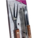 Ver imagem 2 de Kit Churrasco Inox Faca + 2 Peças com Cabo de Madeira 35cm