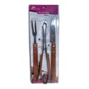 Ver imagem 1 de Kit Churrasco Inox Faca + 2 Peças com Cabo de Madeira 35cm