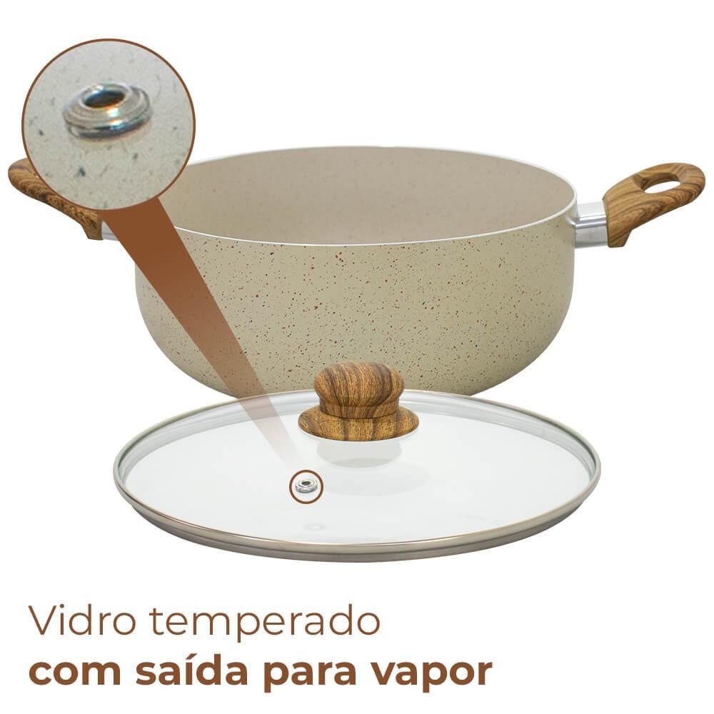 Conjunto de Panelas Antiaderente Revestimento Cerâmica Vanilla Sahara 8 Peças - Casambiente - 4