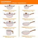 Ver imagem 7 de Conjunto de Panelas Antiaderente Revestimento Cerâmica Vanilla Sahara 8 Peças - Casambiente