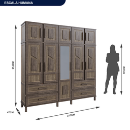Guarda-Roupa Casal com Espelho 10 Portas Rio Branco  - 3