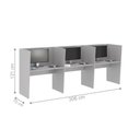 Ver imagem 2 de Mesa de Trabalho Call Center 3 Lugares Tripla Fechada - Cinza