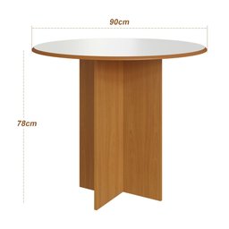 Mesa Redonda 90cm 4 Lugares Cadeiras Linho Sala Jantar - 2