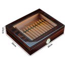 Ver imagem 2 de Caixa Umidora de Charutos Com Higrômetro Externo Tampa em Vidro Zebra Walnut