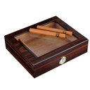 Ver imagem 6 de Caixa Umidora de Charutos Com Higrômetro Externo Tampa em Vidro Zebra Walnut