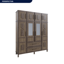 Ver imagem 2 de Guarda-Roupa Solteiro com Espelho 8 Portas 2 Gavetas Rio Branco Marrom/Imbuia