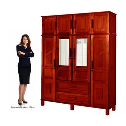 Guarda-Roupa Solteiro com Espelho 8 Portas 2 Gavetas Rio Branco  - 5