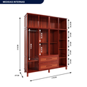 Ver imagem 3 de Guarda-Roupa Solteiro com Espelho 8 Portas 2 Gavetas Rio Branco 