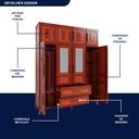 Ver imagem 6 de Guarda-Roupa Solteiro com Espelho 8 Portas 2 Gavetas Rio Branco 