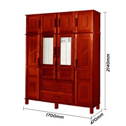 Guarda-Roupa Solteiro com Espelho 8 Portas 2 Gavetas Rio Branco  - 4