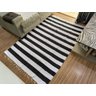 Tapete Sala Quarto Grande Listrado Preto e Branco 150x200cm: Preto e Branco - 1