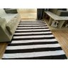 Tapete Sala Quarto Grande Listrado Preto e Branco 150x200cm: Preto e Branco - 4