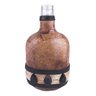 Garrafa Decorativa Para Cachaça Artesanal Em Vidro e Couro Ecológico Exclusivo - 2