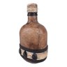 Garrafa Decorativa Para Cachaça Artesanal Em Vidro e Couro Ecológico Exclusivo - 4