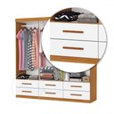 Ver imagem 5 de Guarda-roupa Solteiro Denver 6 Portas 6 Gavetas com Espelho Cinamomo/branco - Carioca Móveis