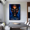 Quadro Decorativo Pretty Woman With Black Face Blue Background - 200x100 cm - 6