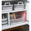 Ver imagem 4 de CAIXA ORGANIZADORA CESTO DE PLÁSTICO EMPILHÁVEL COM TAMPA:Branco/Cinza