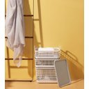 Ver imagem 5 de CAIXA ORGANIZADORA CESTO DE PLÁSTICO EMPILHÁVEL COM TAMPA:Branco/Cinza