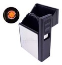 Ver imagem 2 de Cigarreira Focus Portátil Com Isqueiro Elétrico USB Recarregável - Prata