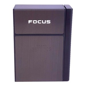 Cigarreira Focus Portátil Com Isqueiro Elétrico USB Recarregável - Chumbo