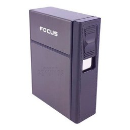 Cigarreira Focus Portátil Com Isqueiro Elétrico USB Recarregável - Chumbo - 5