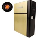 Ver imagem 2 de Cigarreira Focus Portátil com Isqueiro Elétrico Usb Recarregável - Dourada